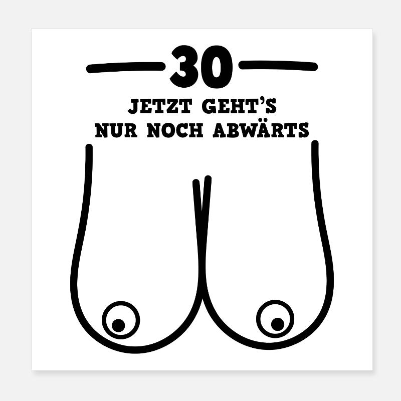 Hanging Bangs 30th Birthday Trente énonciation drôle Poster 20 x 20 cm