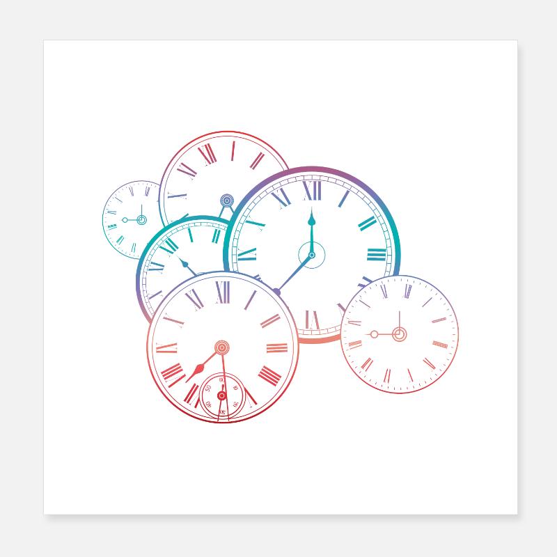 Vintage clock Poster 8" x 8" (20x20 cm)