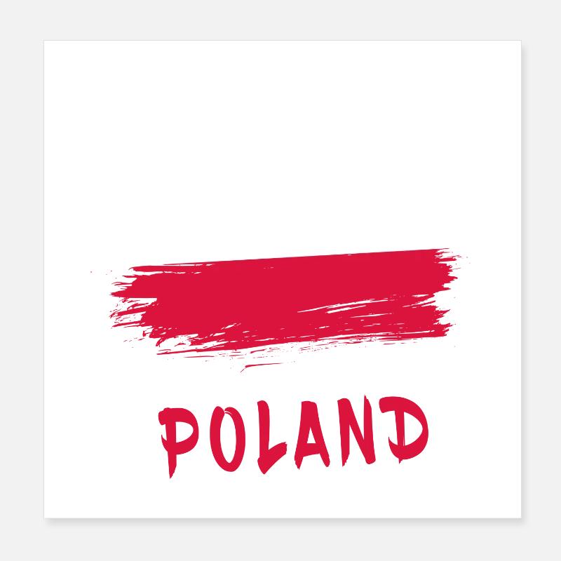 Team Polen / Flagge - Poster 20x20 cm - Weiß