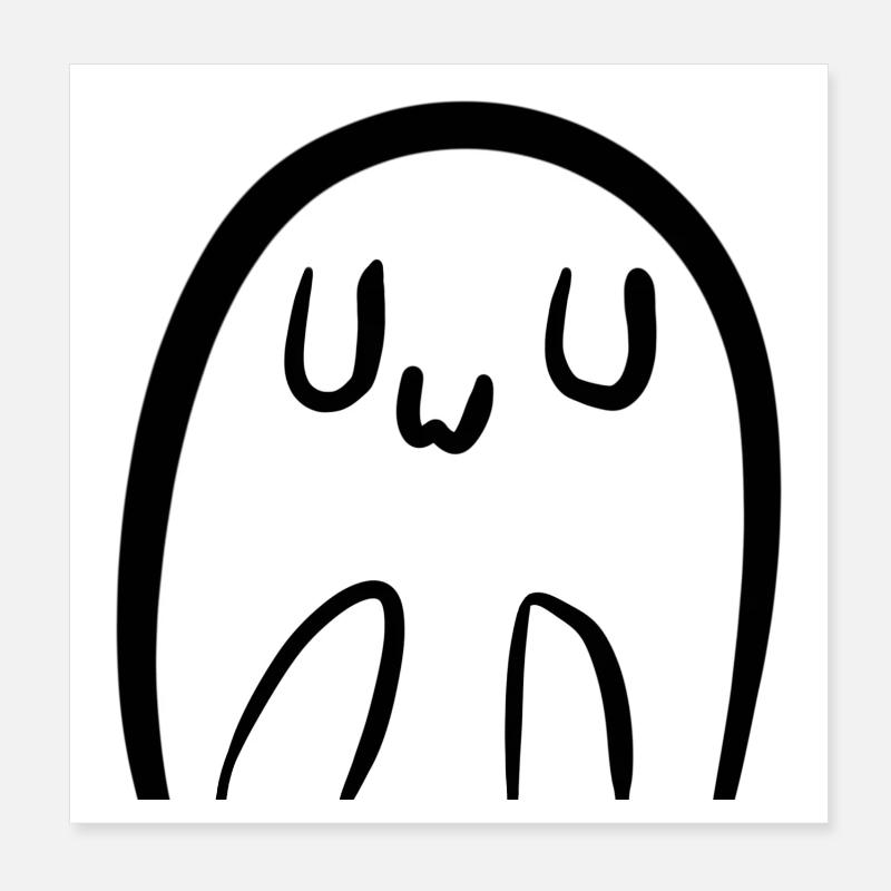 Cute UwU Ghost Poster 20x20 cm