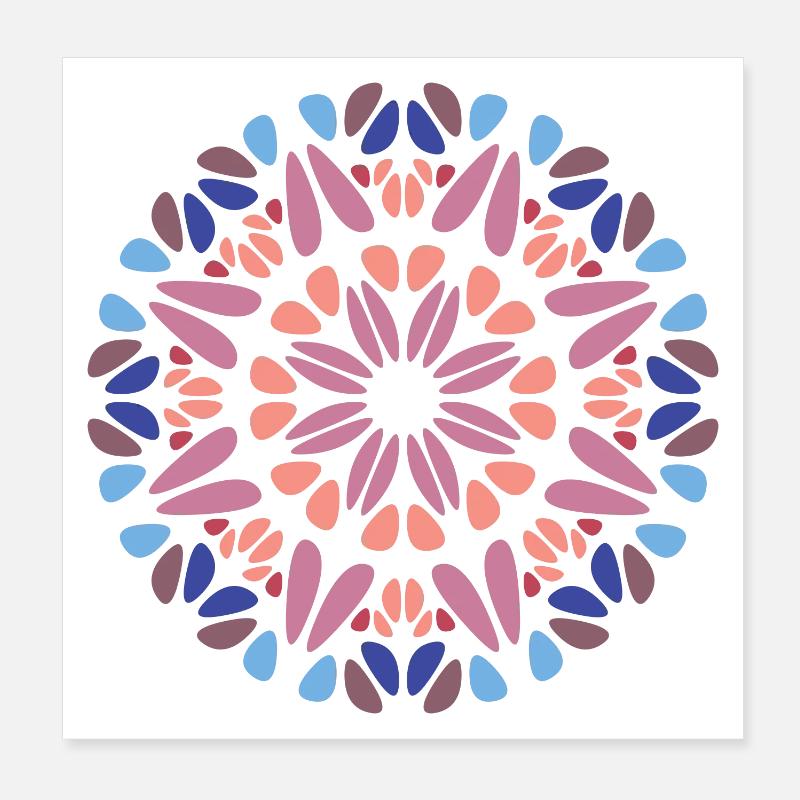 Mandala - Poster 20x20 cm - Weiß