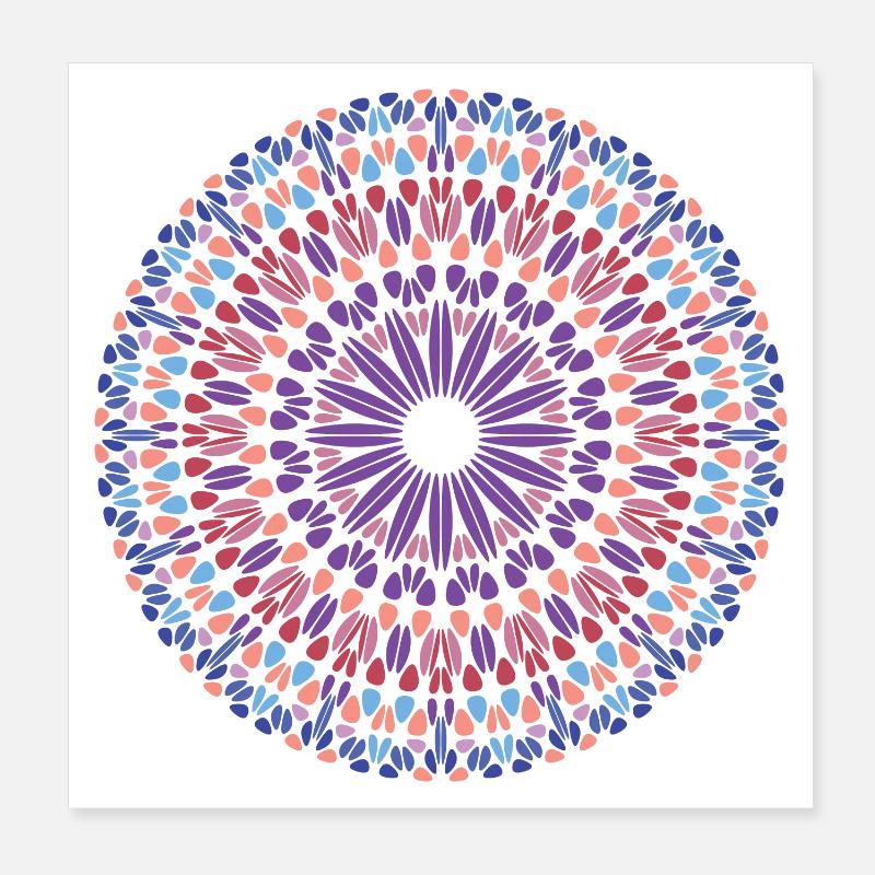 Mandala Mandala - Poster 20 x 20 cm - blanc