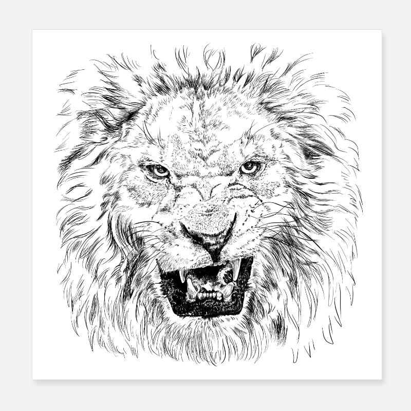 Löwe Poster 20x20 cm
