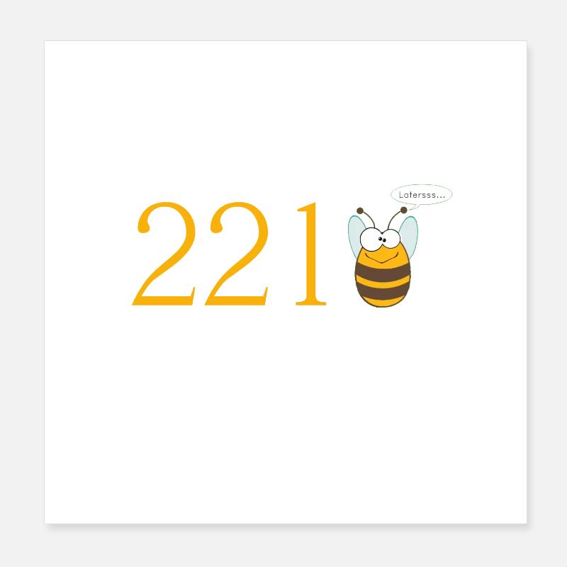 221bee - Poster 20x20 cm - Weiß