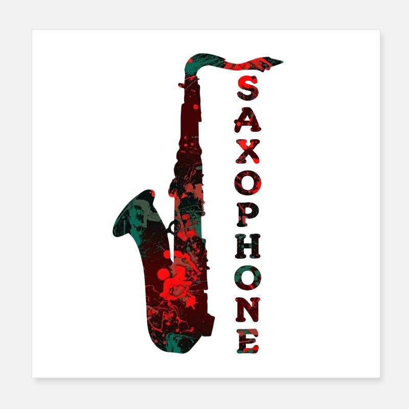 Conception de saxophone / instrument de musique Poster 20 x 20 cm