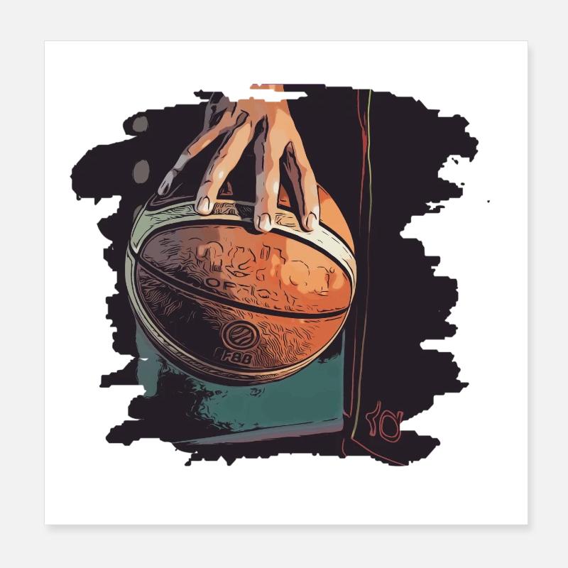Basketball - Poster 20x20 cm - Weiß