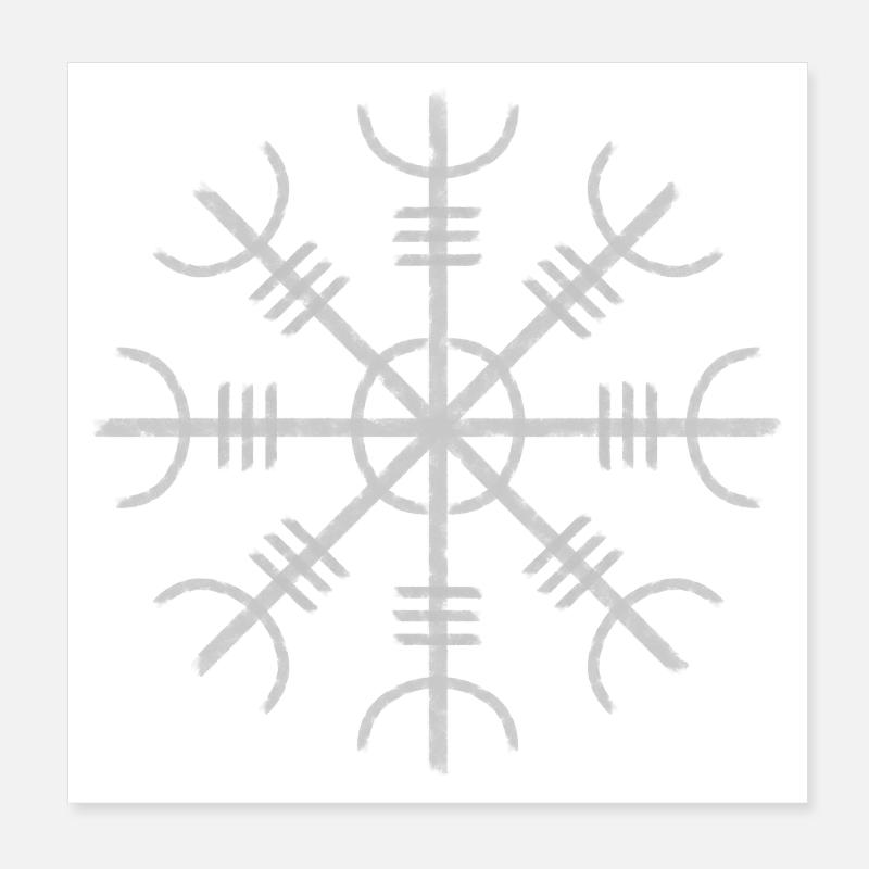 Heaume de awe wikinger Symbol Poster 20x20 cm