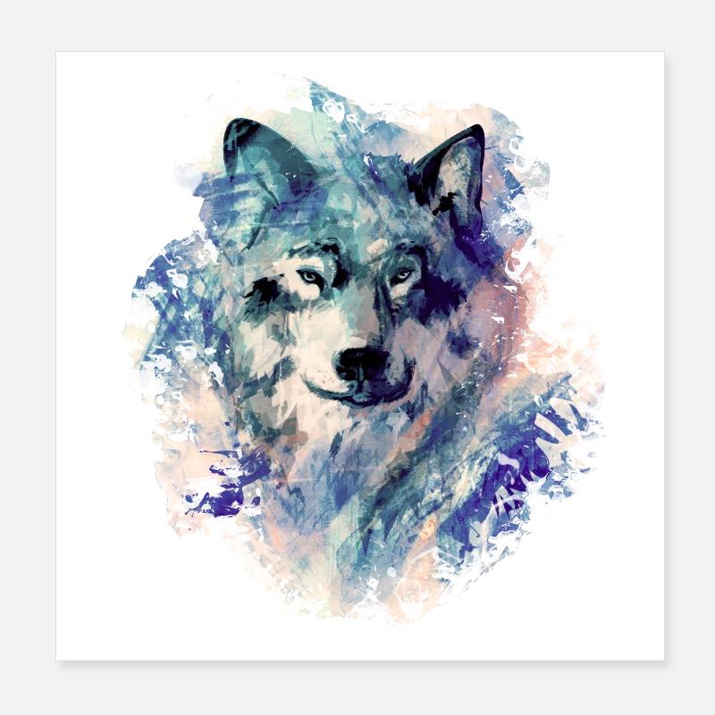 Loup dans le Nord Poster 20 x 20 cm