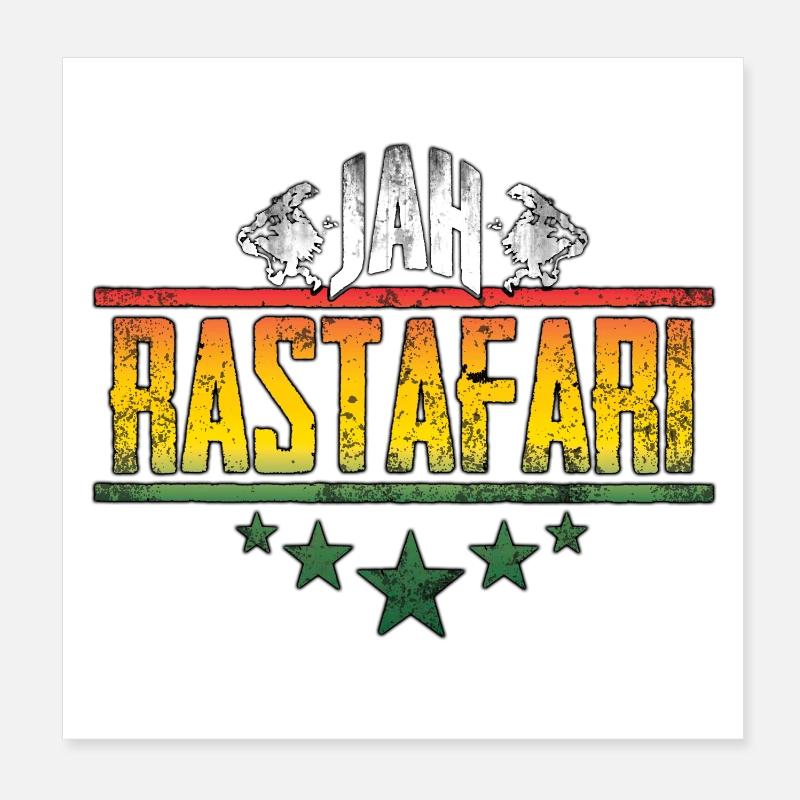 Jah Rastafari Affirmation Design - Poster 20x20 cm - Weiß