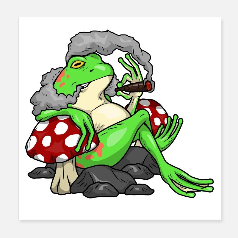 Frosch Zigarre Poster 20x20 cm