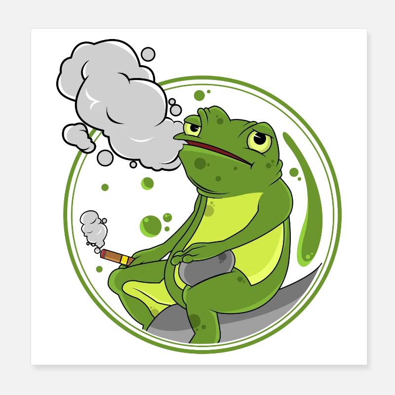 Frosch Zigarre Poster 20x20 cm