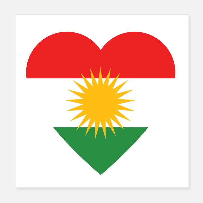 Kurdistan - Poster 20x20 cm - Weiß