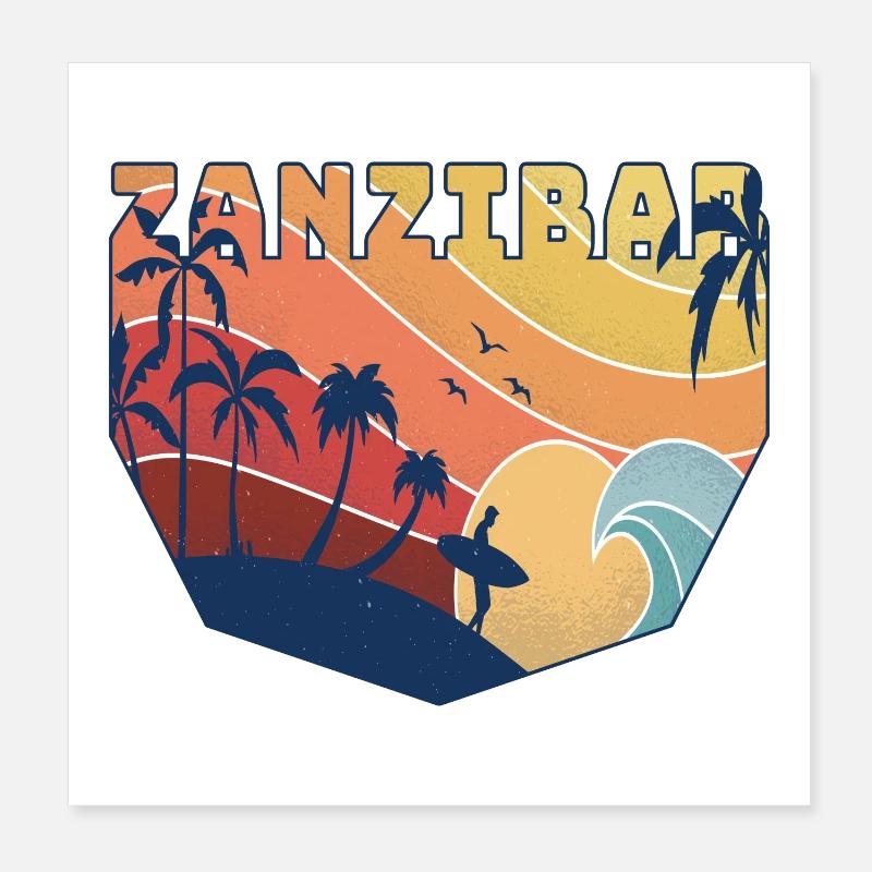 Surfer Design / Geschenk - Poster 20x20 cm - Weiß