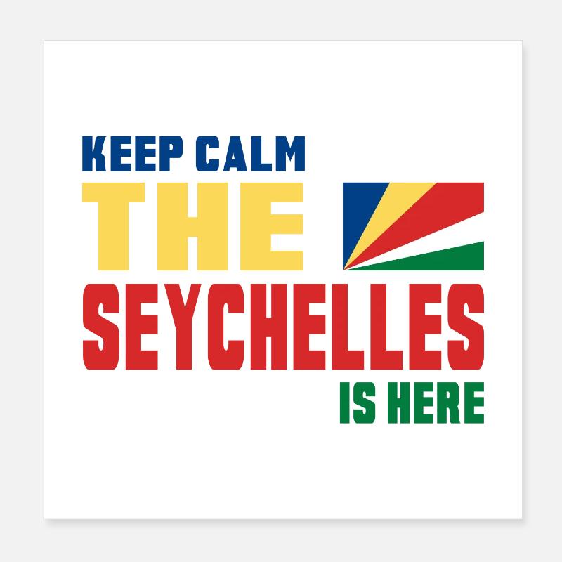 Keep Calm Seychelles design / gift flag Poster 20 x 20 cm