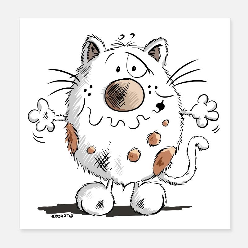 Drollige Knuddelkatze Poster 20x20 cm