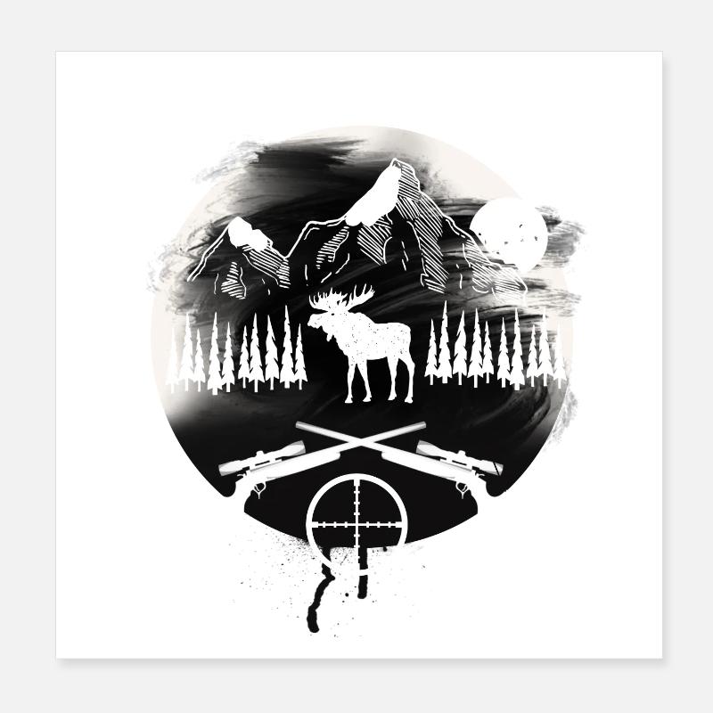 Élan chasseur Poster 20 x 20 cm