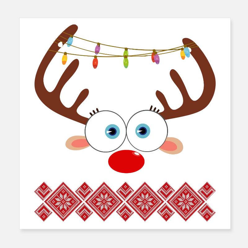 Rentier Weihnachten hässlich Poster 20x20 cm