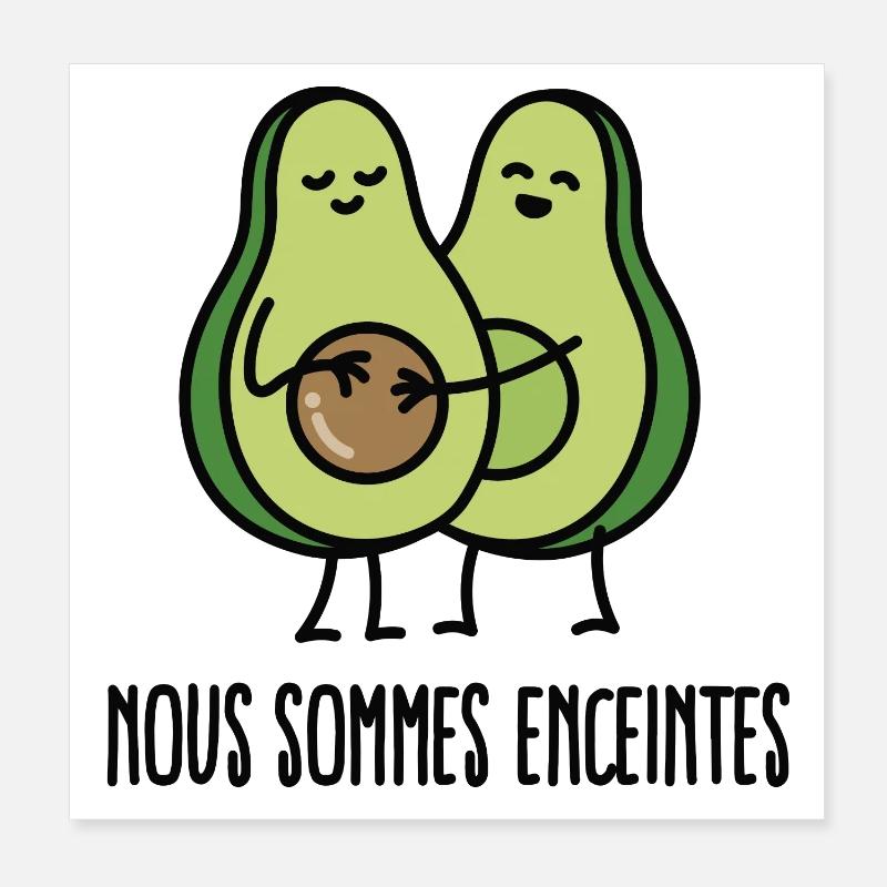 Nous sommes enceintes (avocat) - Poster 20 x 20 cm - blanc