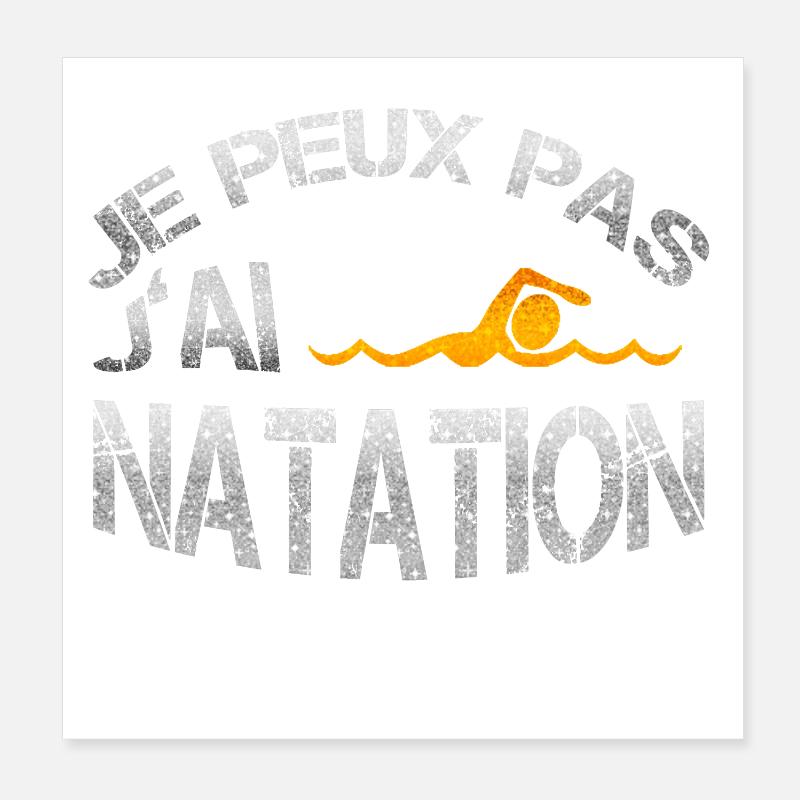 Natation - Poster 20 x 20 cm - blanc