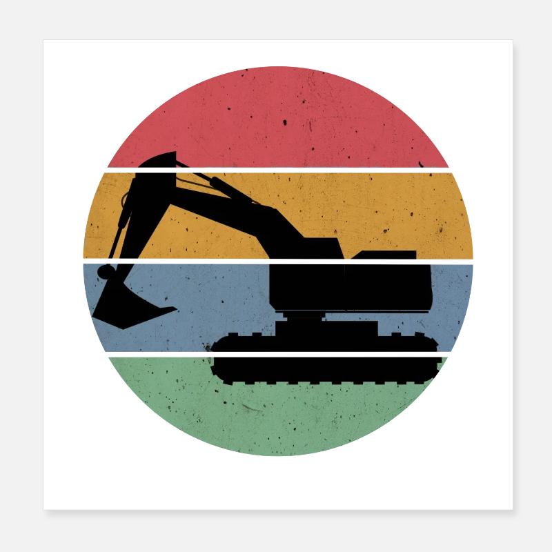 Bagger Poster 20x20 cm