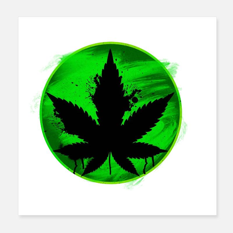 feuille de cannabis Poster 20 x 20 cm