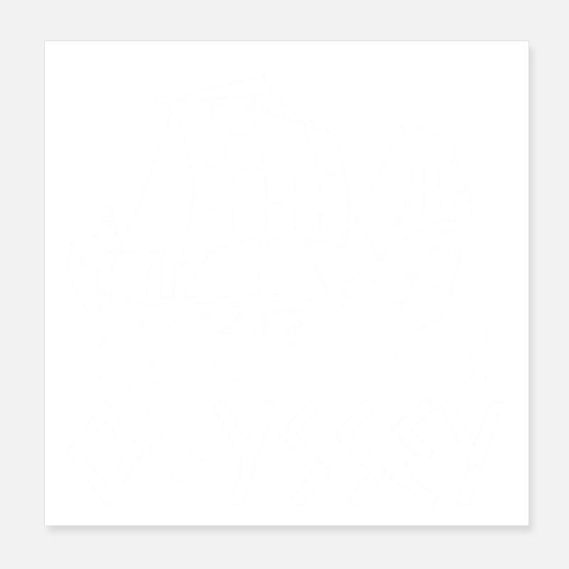 Bateau et odyssée (blanc) Poster 20 x 20 cm