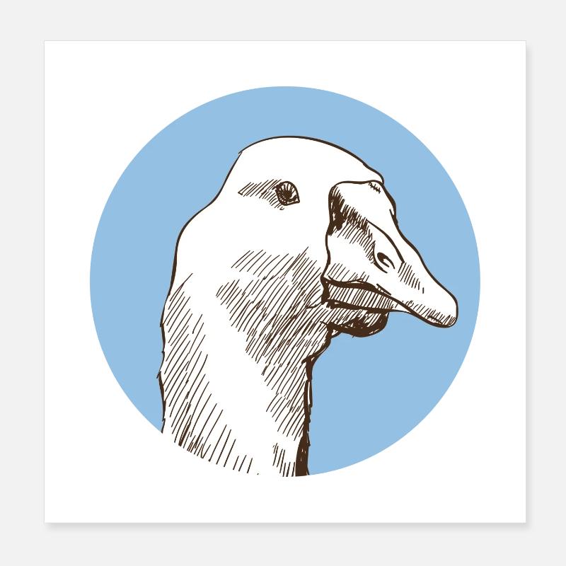 Goose - Poster 8" x 8" (20x20 cm) - white