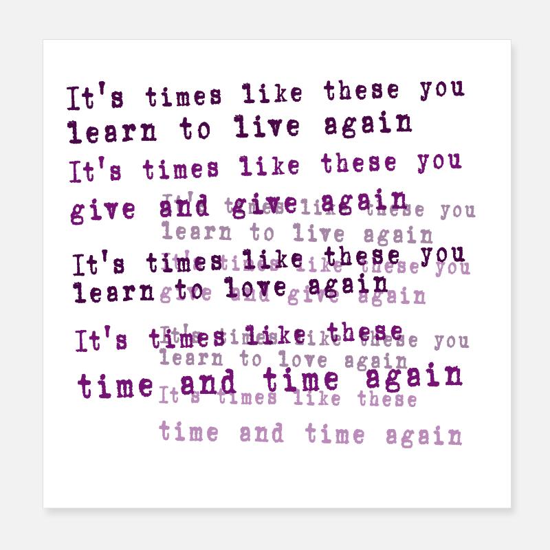 Foo Fighters Lyrik Poster 20x20 cm