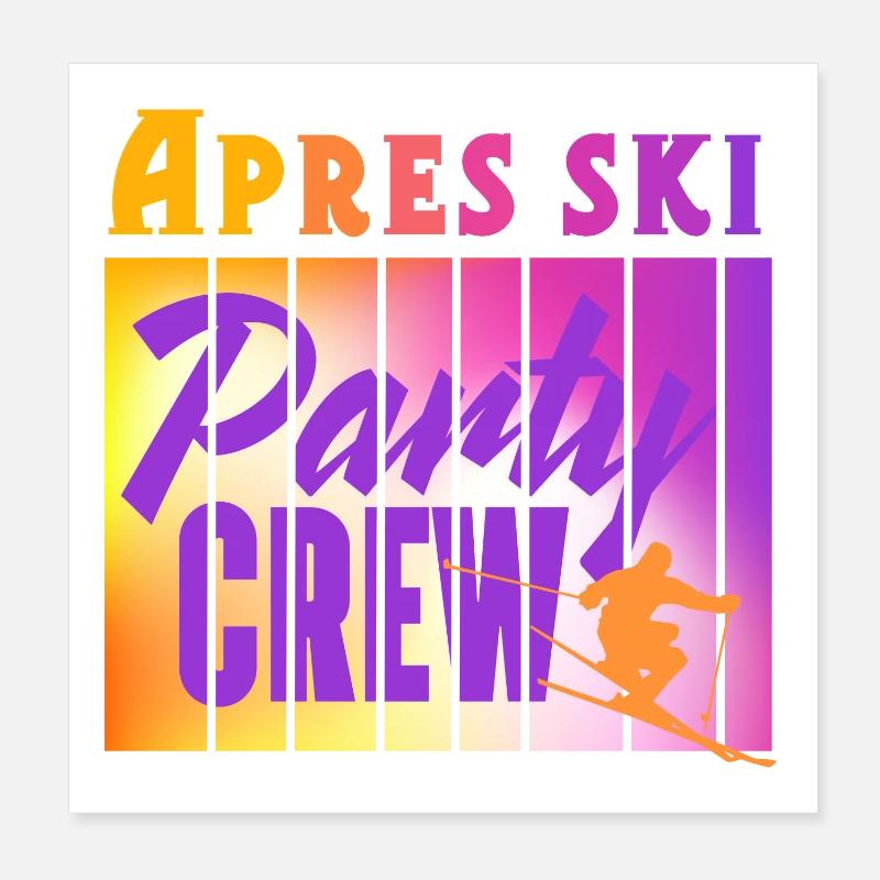 Apres Ski - Poster 20x20 cm - Weiß