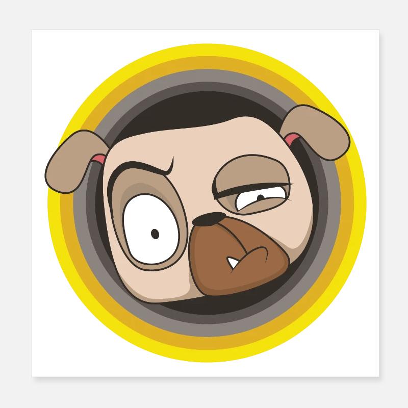 Don't Panic | Der Mops ist am Start | Mops Show Poster 20x20 cm