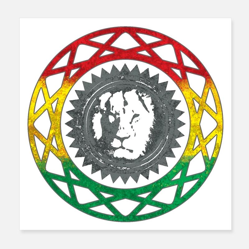 Visage de lion dans le style mandala rasta Poster 20 x 20 cm