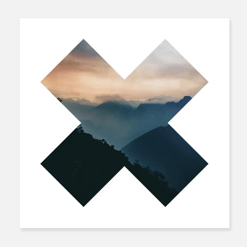 X - montagnes Poster 20 x 20 cm