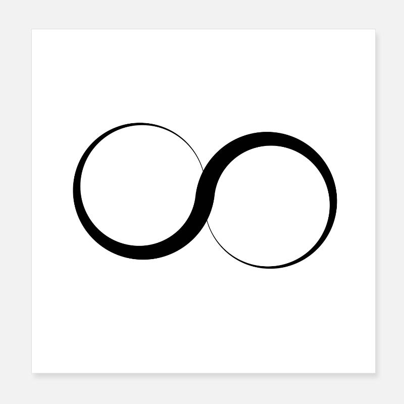 Infinity - logo - Poster 20 x 20 cm - blanc