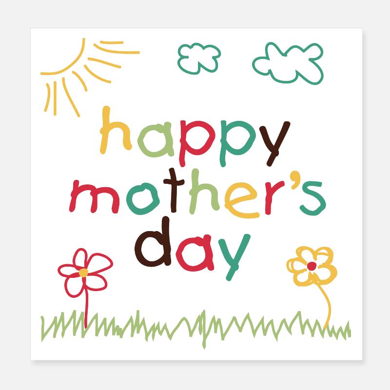 Glücklicher Muttertag 5 Poster 20x20 cm