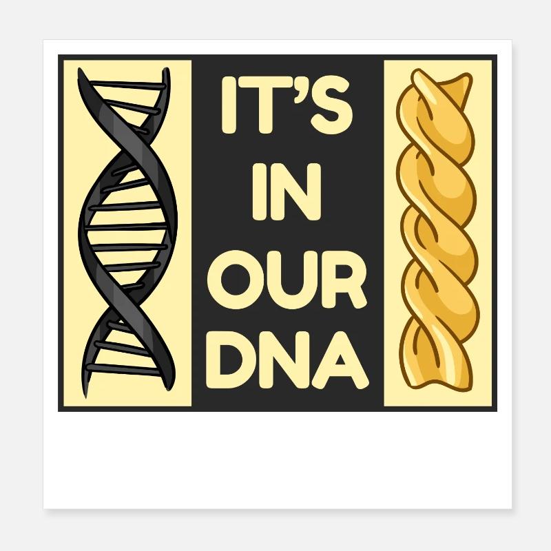 Spaghetti Nudeln Pasta DNA Sprüche Statement Essen Poster 20x20 cm