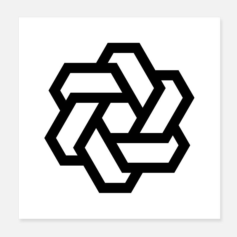 Hexagon circle logo Poster 8" x 8" (20x20 cm)
