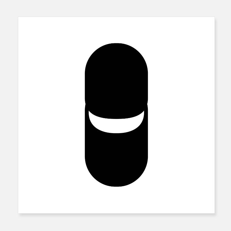 Pill icon - Poster 8" x 8" (20x20 cm) - white