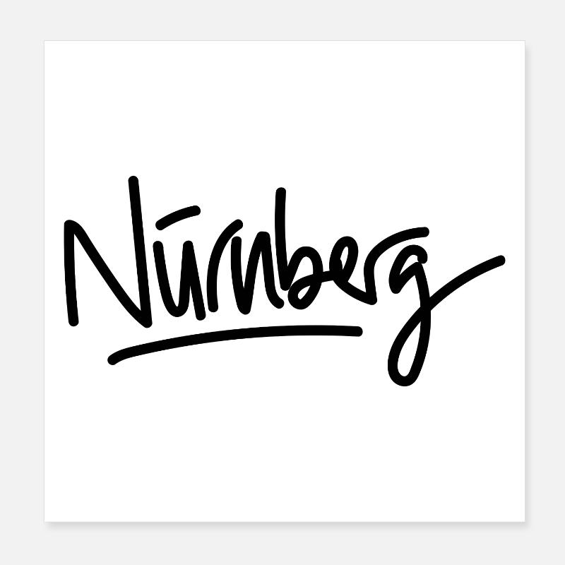 Nürnberg - Handschrift - Poster 20x20 cm - Weiß