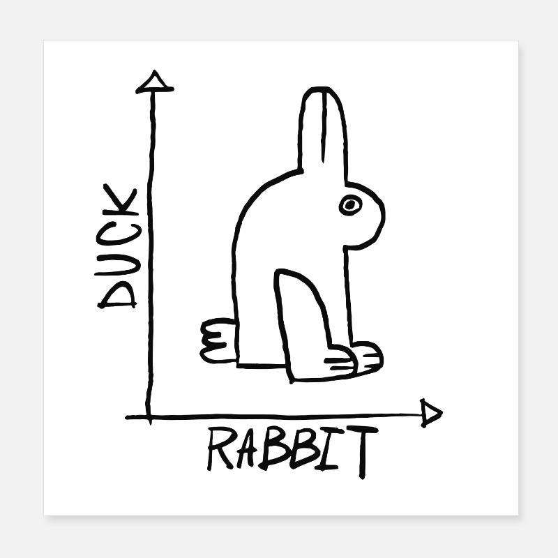 Ente oder Hase Poster 20x20 cm