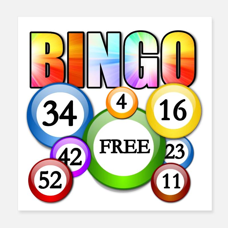 Conception vibrante de boule gratuite de bingo Poster 20 x 20 cm