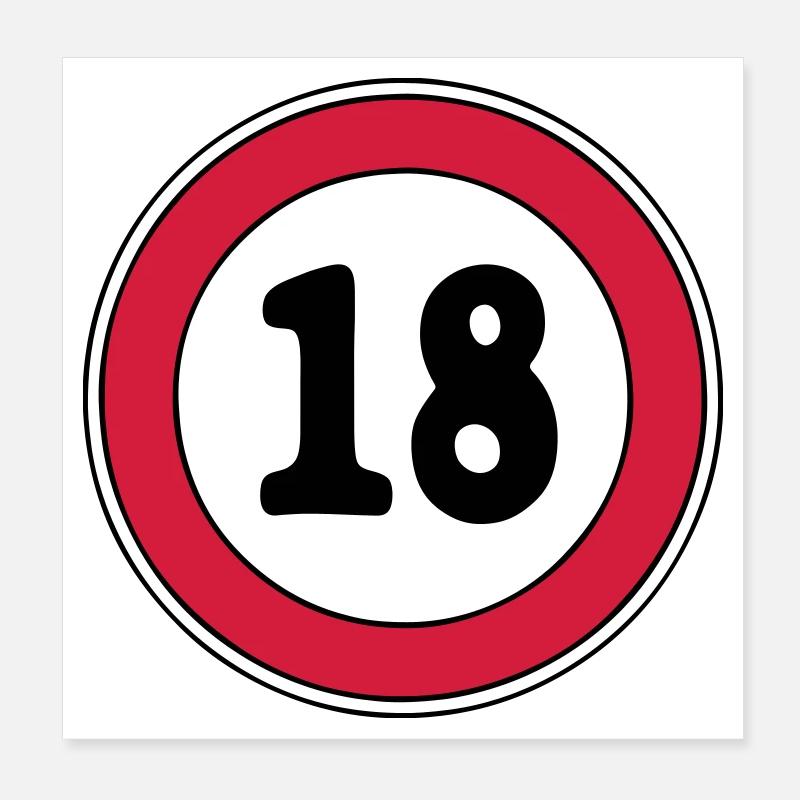 18th birthday sign Poster 8" x 8" (20x20 cm)