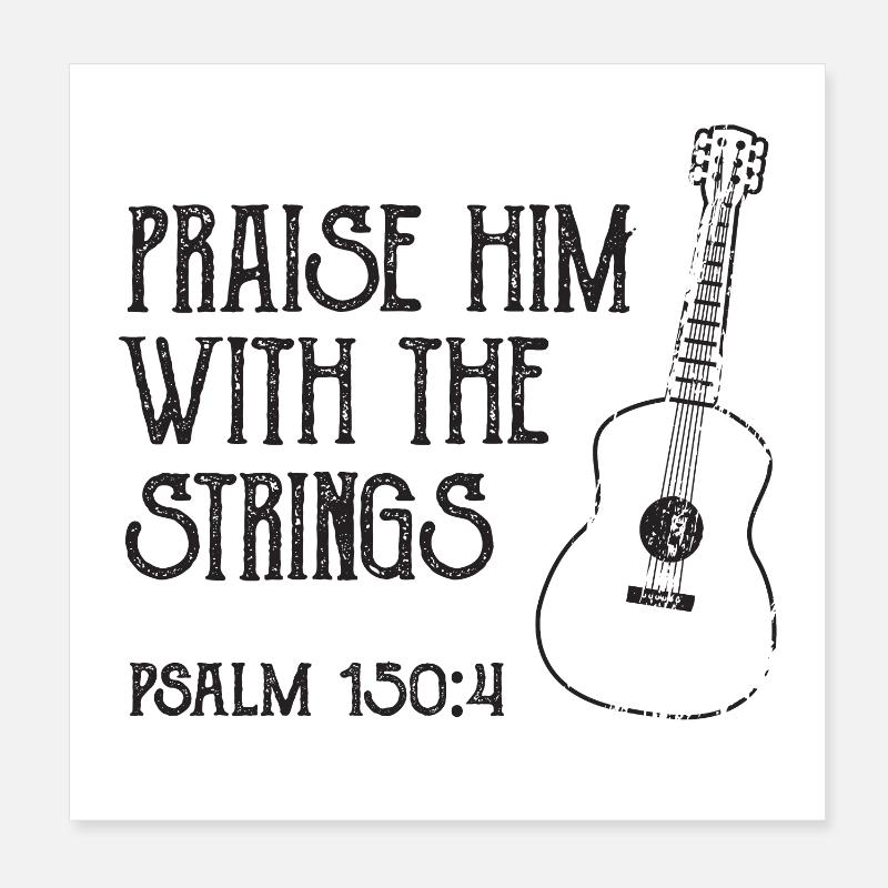 Guitariste disant Poster 20 x 20 cm