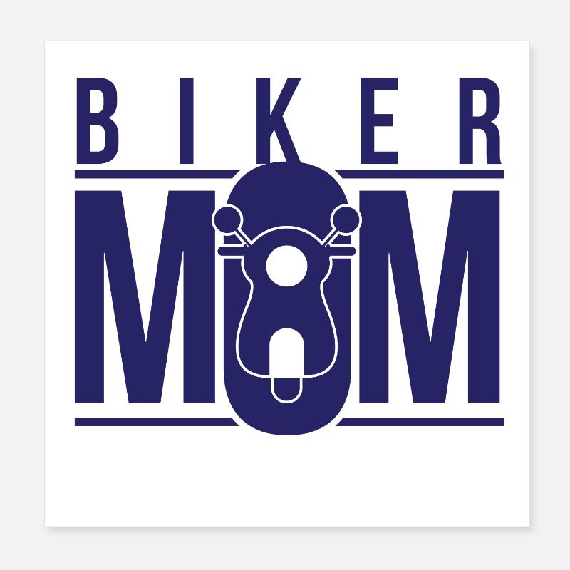 Biker mom mom motorcycle motorcycles statement Poster 8" x 8" (20x20 cm)