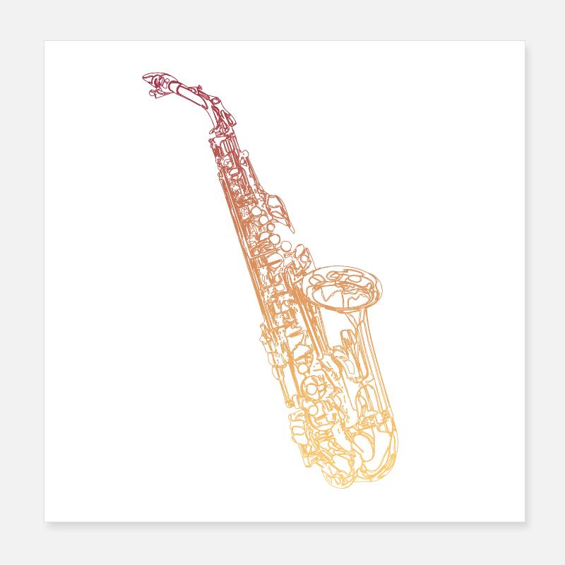 Saxophone ténor Poster 20 x 20 cm