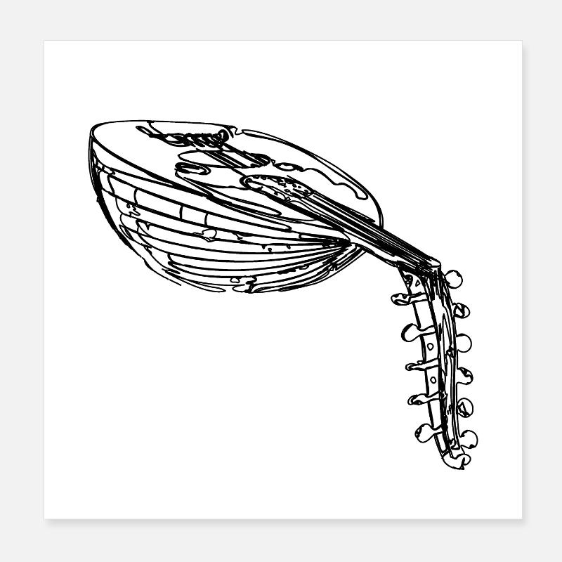 Lute Poster 8" x 8" (20x20 cm)