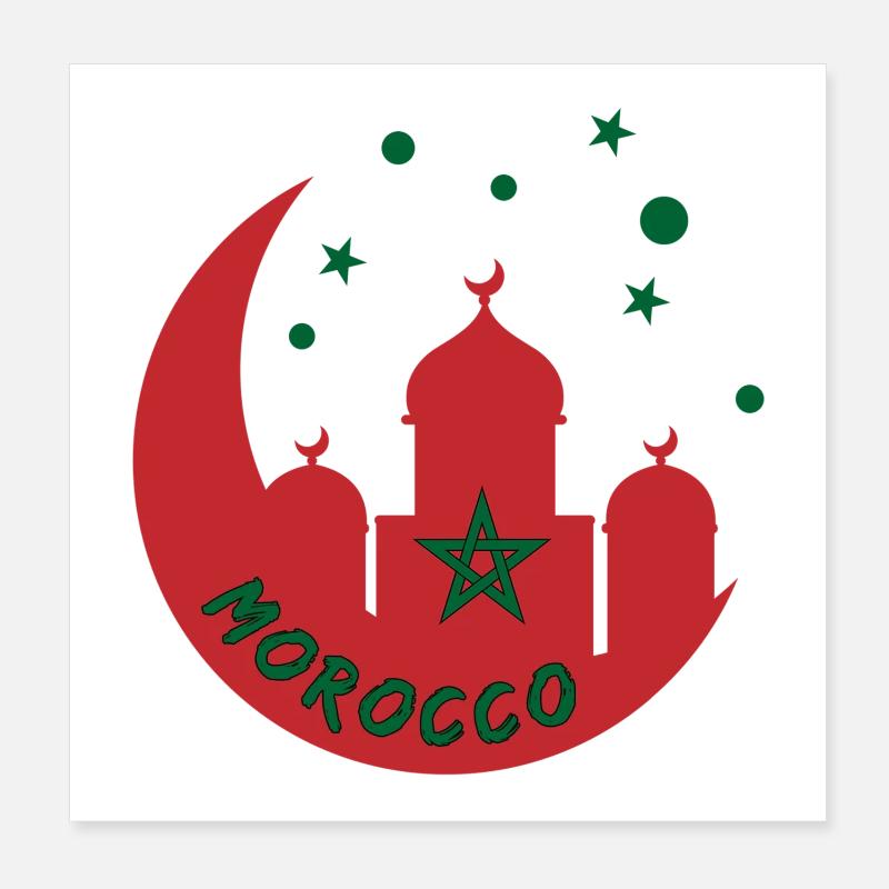 Marokko Moschee Design Poster 20x20 cm