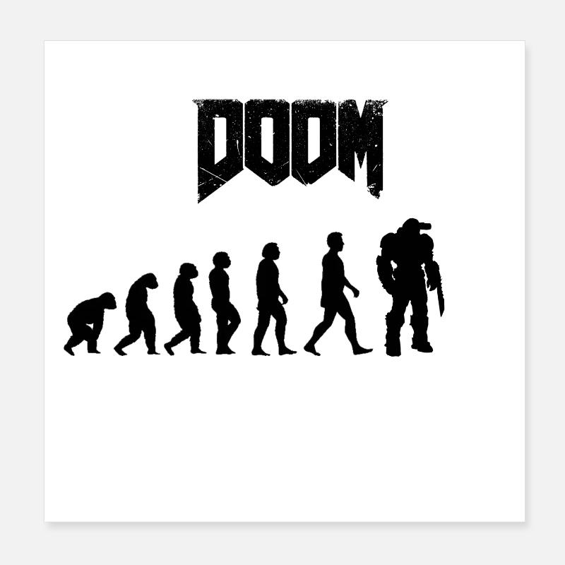 Évolution humaine minimaliste silhouettes Poster 20 x 20 cm