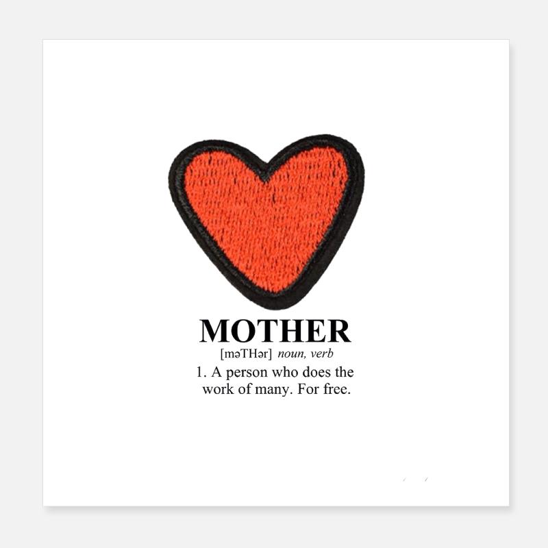 Heart with Meaningful Mamatronk Poster 8" x 8" (20x20 cm)