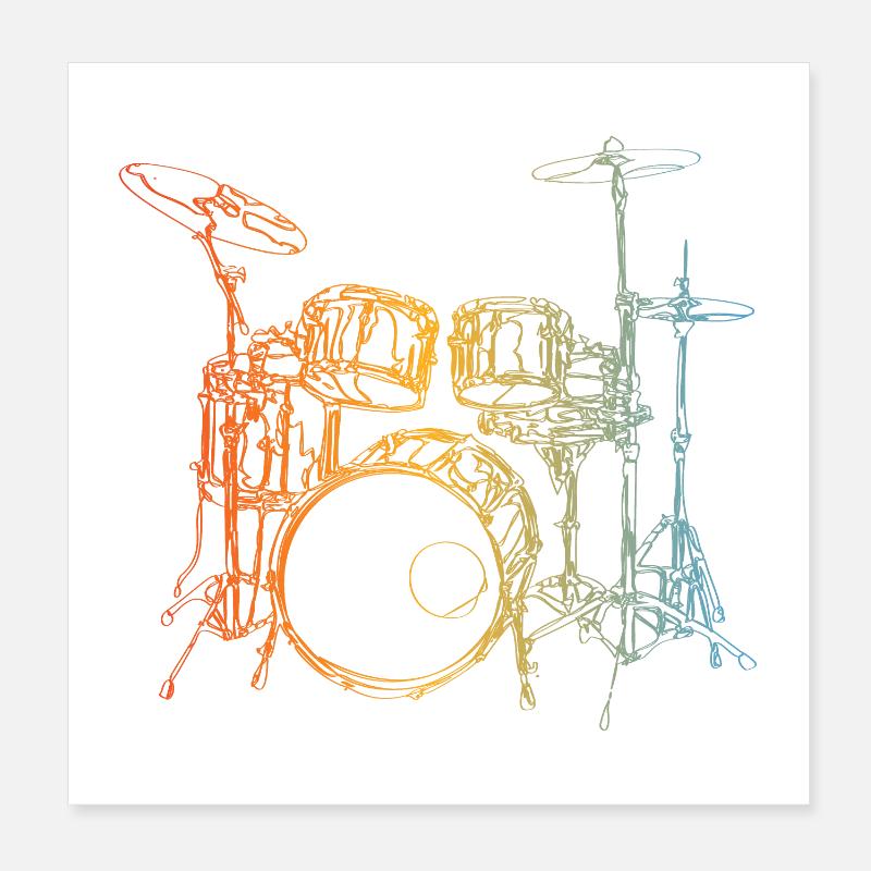 Drums Poster 8" x 8" (20x20 cm)