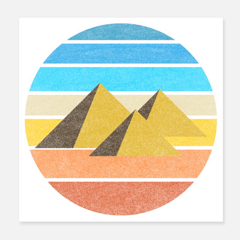 Egypt retro pyramids vintage gift idea Cairo Poster 8" x 8" (20x20 cm)